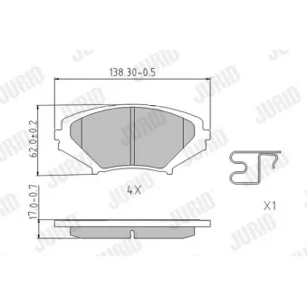 Jeu de 4 plaquettes de frein avant JURID OEM F1YA3323ZB