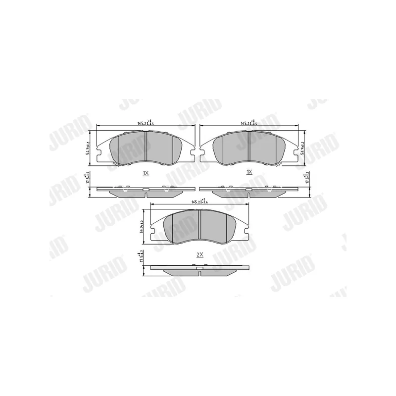 Jeu de 4 plaquettes de frein avant JURID 572585J - Visuel 1