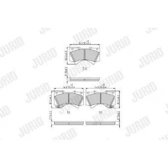 Jeu de 4 plaquettes de frein avant JURID OEM 0446560330