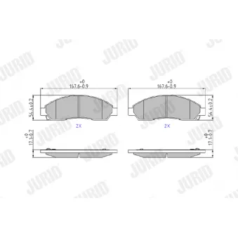 Jeu de 4 plaquettes de frein avant JURID OEM 8980511170