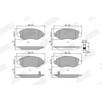 Jeu de 4 plaquettes de frein avant JURID OEM YC152K021AC