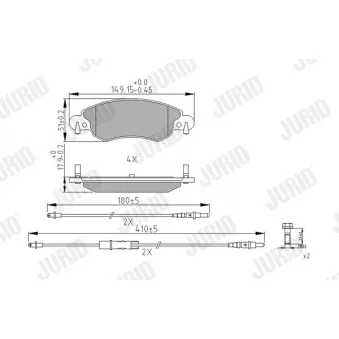 Jeu de 4 plaquettes de frein avant JURID OEM 425214