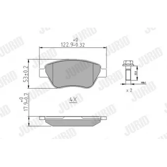 Jeu de 4 plaquettes de frein avant JURID OEM 77363035