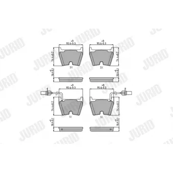 Jeu de 4 plaquettes de frein avant JURID OEM 3D0698151A