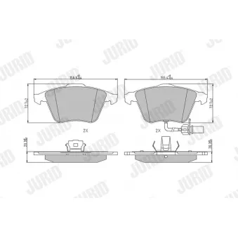 Jeu de 4 plaquettes de frein avant JURID OEM 4F0698151K