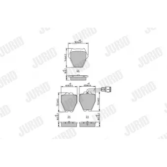 Jeu de 4 plaquettes de frein avant JURID OEM 4D0698151AE