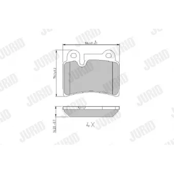 Jeu de 4 plaquettes de frein arrière JURID OEM 7L6698451B