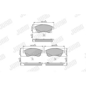 Jeu de 4 plaquettes de frein avant JURID OEM 1605169