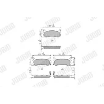Jeu de 4 plaquettes de frein arrière JURID OEM NAY52643ZB
