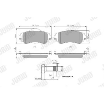 Jeu de 4 plaquettes de frein avant JURID OEM 4254A9