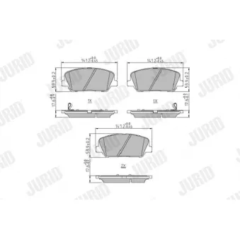 Jeu de 4 plaquettes de frein avant JURID OEM 58101A7A20