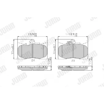 Jeu de 4 plaquettes de frein avant JURID OEM 0446530410