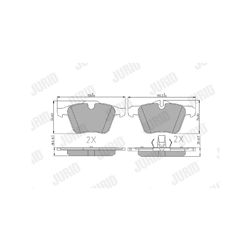 Jeu de 4 plaquettes de frein avant JURID 573464J - Visuel 1