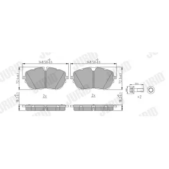 Jeu de 4 plaquettes de frein avant JURID OEM 1612373080