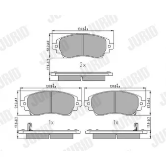 Jeu de 4 plaquettes de frein avant JURID OEM 0446502140