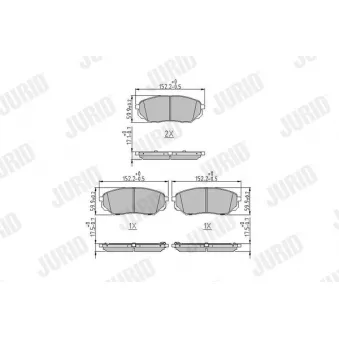 Jeu de 4 plaquettes de frein avant JURID OEM 58101C5A70