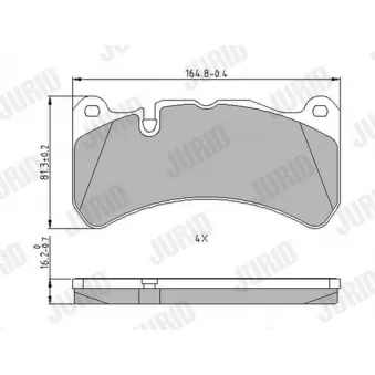 Jeu de 4 plaquettes de frein avant JURID OEM 0044205020