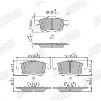 JURID 573806J - Jeu de 4 plaquettes de frein avant