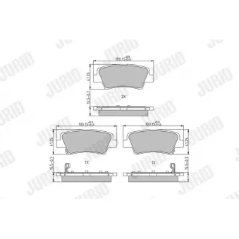 Jeu de 4 plaquettes de frein arrière JURID OEM 58302H5A00