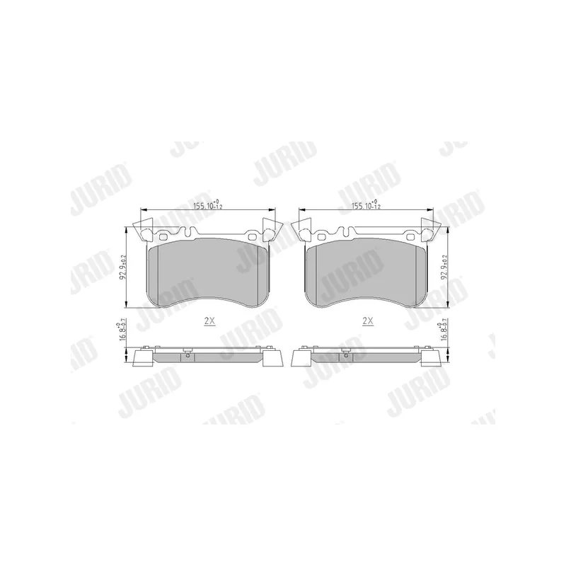 Jeu de 4 plaquettes de frein avant JURID 573851J - Visuel 1