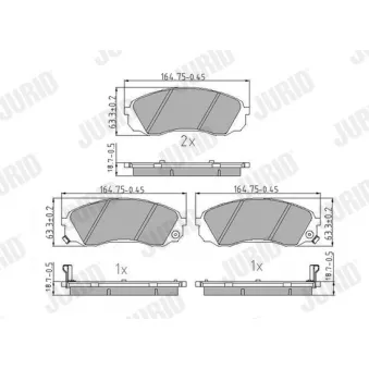 Jeu de 4 plaquettes de frein avant JURID OEM 581014HA50