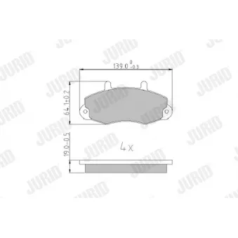 Jeu de 4 plaquettes de frein avant JURID OEM 7018202