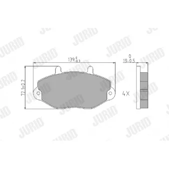 Jeu de 4 plaquettes de frein avant JURID OEM 1074972