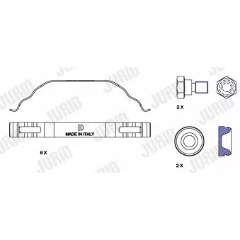 JURID FAC173 - Kit d'accessoires, plaquette de frein à disque