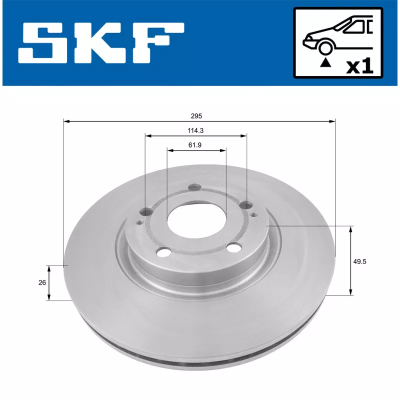 Jeu de 2 disques de frein avant SKF VKBD 80299 V1 - Visuel 1