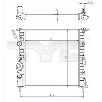 Radiateur, refroidissement du moteur TYC OEM 7700430647