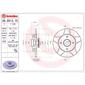 Jeu de 2 disques de frein arrière BREMBO OEM 4246Z9