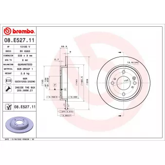Jeu de 2 disques de frein arrière BREMBO OEM 42510TZEJ00 Jeu de 2 disques de frein arrière BREMBO OEM 42510TZEJ00