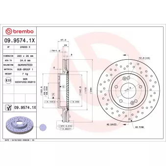 Jeu de 2 disques de frein avant BREMBO OEM S517121F000A
