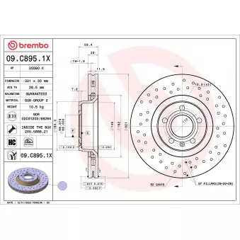 Jeu de 2 disques de frein avant BREMBO 09.C895.1X