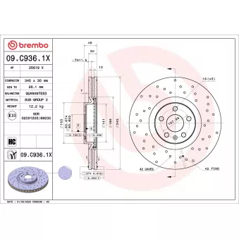 Jeu de 2 disques de frein avant BREMBO OEM 31471752