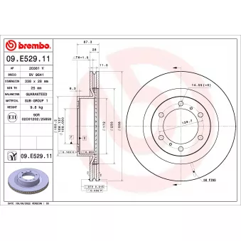 Jeu de 2 disques de frein arrière BREMBO OEM 435120K210