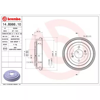 Tambour de frein BREMBO OEM 584111G000
