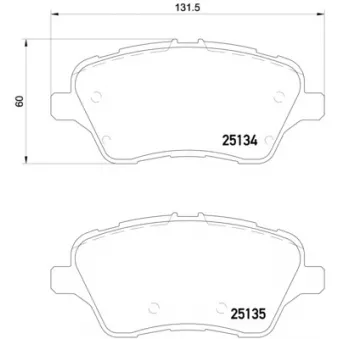 Jeu de 4 plaquettes de frein avant BREMBO P 24 151X pour FORD FIESTA 1.0 EcoBoost - 100cv