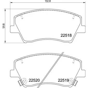 Jeu de 4 plaquettes de frein avant BREMBO OEM 58101F0A00