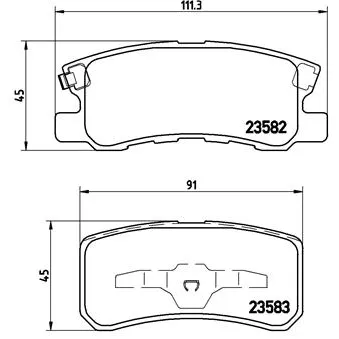 Jeu de 4 plaquettes de frein arrière BREMBO OEM 1617265280