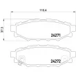 BREMBO P 78 020X - Jeu de 4 plaquettes de frein arrière