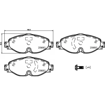 Jeu de 4 plaquettes de frein avant BREMBO OEM L5QD698151A