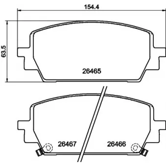 Jeu de 4 plaquettes de frein avant MINTEX OEM 58101P2A00