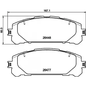 Jeu de 4 plaquettes de frein avant MINTEX OEM T044654824