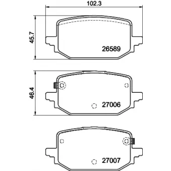 Jeu de 4 plaquettes de frein arrière MINTEX OEM D40606RA0B