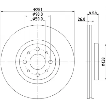 Jeu de 2 disques de frein avant MINTEX OEM 52195818