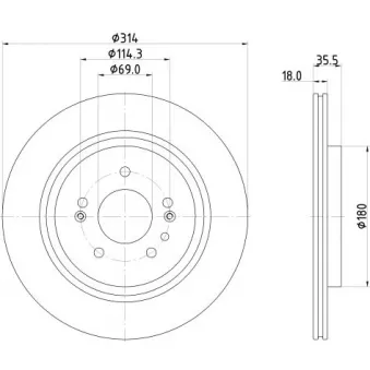 Jeu de 2 disques de frein arrière MINTEX MDC3196C