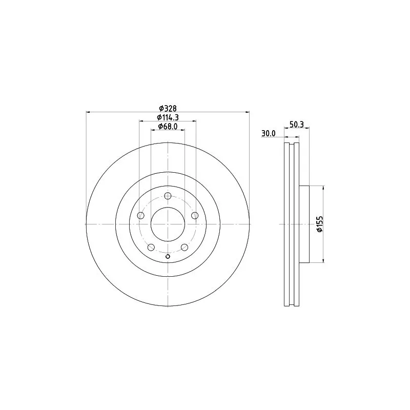 Jeu de 2 disques de frein avant MINTEX MDC3226C - Visuel 1