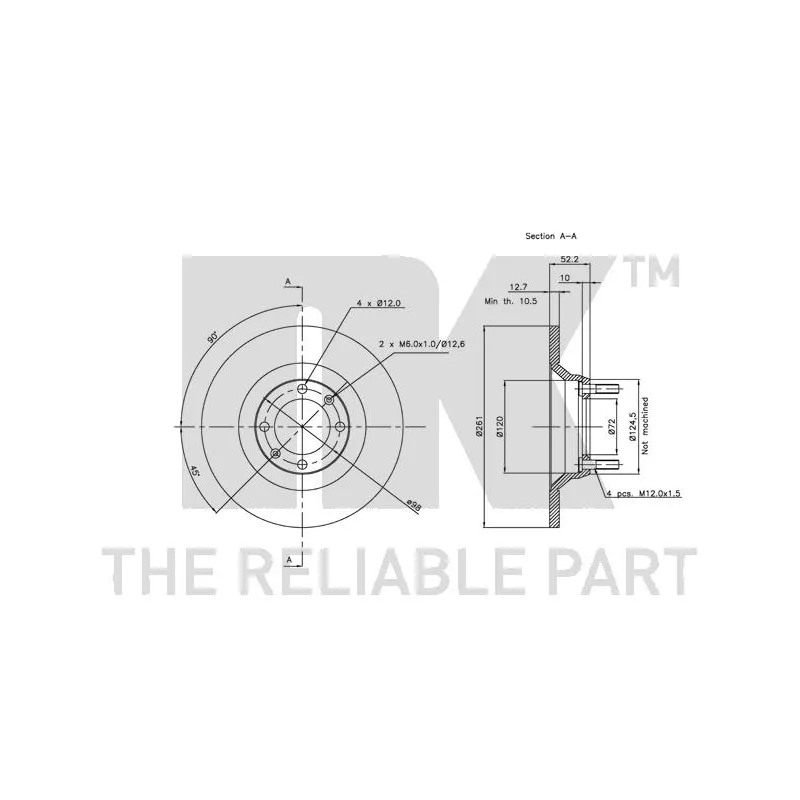 Jeu de 2 disques de frein avant NK 201006 - Visuel 1