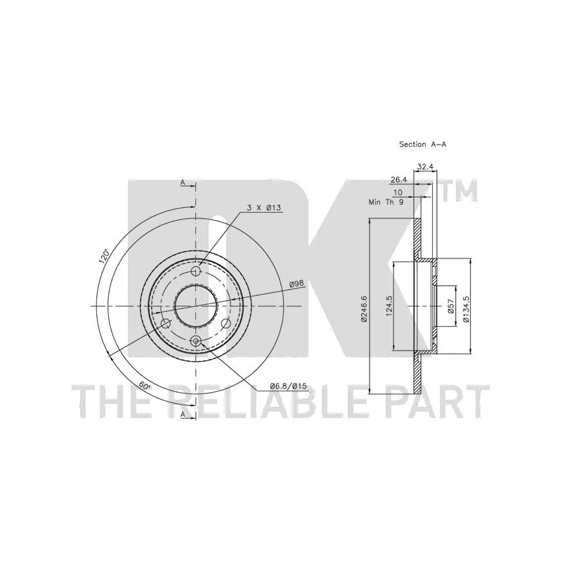 Jeu de 2 disques de frein avant NK 201921 - Visuel 2